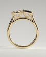 Yellow :: close up 3.3ct pear and emerald lab diamond toi et moi ring yellow gold bold brilliance