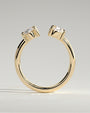 Yellow :: close up oval and pear lab diamond toi et moi ring yellow gold brilliant contrast