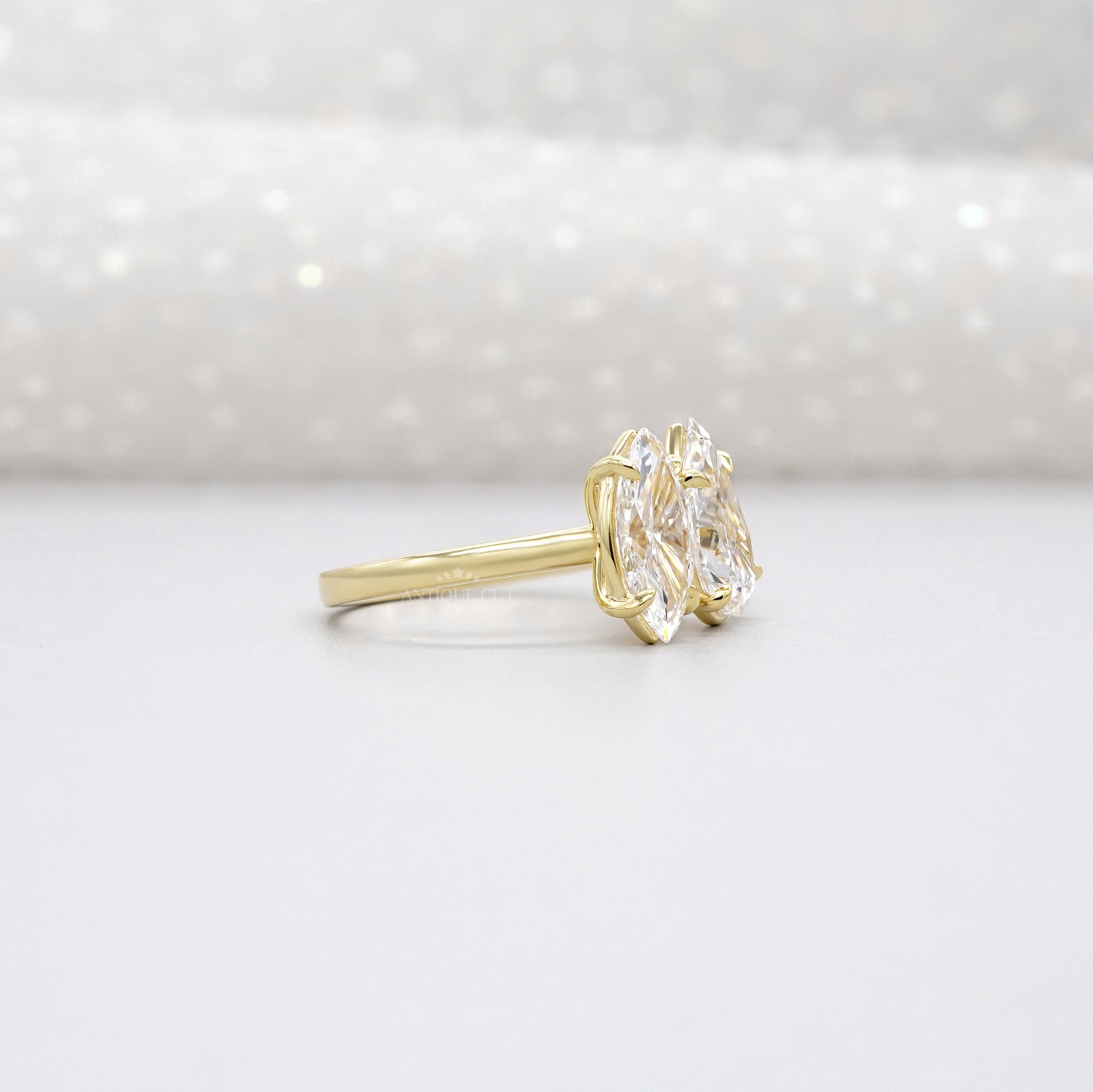 Pear & Marquise Toi et Moi Engagement Ring | 2.40tcw Lab-Grown Diamond Ring | 14k Yellow Gold | IGI Certified