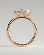 Rose :: close sparkle 1.8ct pear and marquise lab diamond toi et moi ring rose gold warm tone