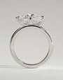 White :: close up 1.5ct pear and radiant lab grown diamond toi et moi ring white gold brilliant contrast