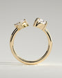 Yellow :: close up marquise pear lab diamond toi et moi ring yellow gold brilliant contrast
