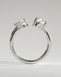 White :: close up 1.15ct marquise and pear lab grown diamond toi et moi ring white gold brilliant contrast