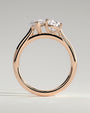 Rose :: close sparkle 1.8ct pear and marquise lab diamond toi et moi ring rose gold warm tone