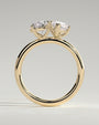 Yellow :: close up 1.8ct pear and marquise lab diamond toi et moi ring yellow gold brilliant contrast