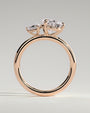 Rose :: close sparkle 0.5ct and 1.25ct pear lab diamond toi et moi ring rose gold warm tone