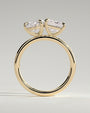 Yellow :: close up pear and princess lab diamond toi et moi ring yellow gold contrast sparkle