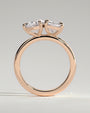 Rose :: close sparkle 1.5ct pear and radiant lab diamond toi et moi ring rose gold warm tone