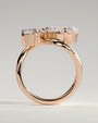 Rose :: IGI certified round pear lab grown diamond engagement ring rose gold modern design