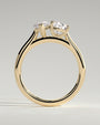 Yellow :: close up 1.8ct pear and marquise lab diamond toi et moi ring yellow gold brilliant contrast