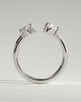 White :: close up oval and pear lab grown diamond toi et moi ring white gold brilliant contrast