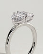 White :: premium pear emerald lab grown diamond toi et moi ring white gold elegant band