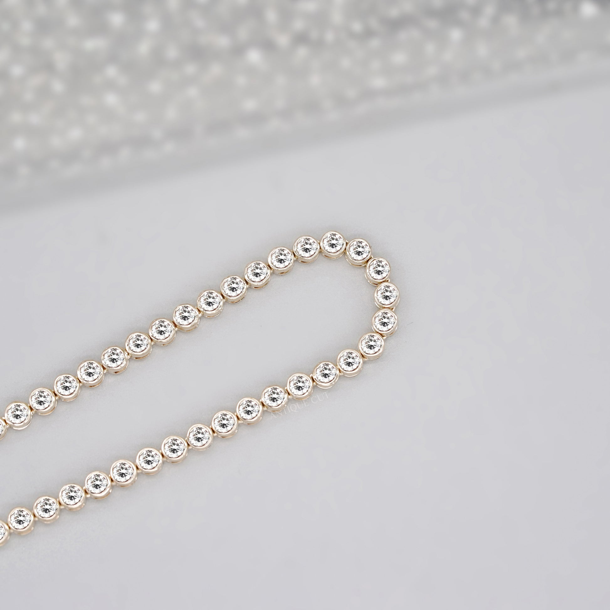 7.50tcw Diamond Tennis Necklace | Bezel Set Round Brilliant Diamonds in 14K Gold | Classic Dainty Tennis Chain | Gift for Her