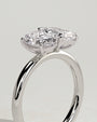 White :: premium oval emerald lab grown diamond toi et moi ring white gold elegant design