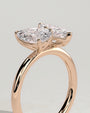 Rose :: premium 1.8ct pear 1.5ct marquise lab diamond toi et moi ring rose gold luxury band