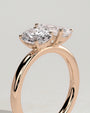 Rose :: premium 1.5ct pear 1.5ct oval lab diamond toi et moi ring rose gold luxury band