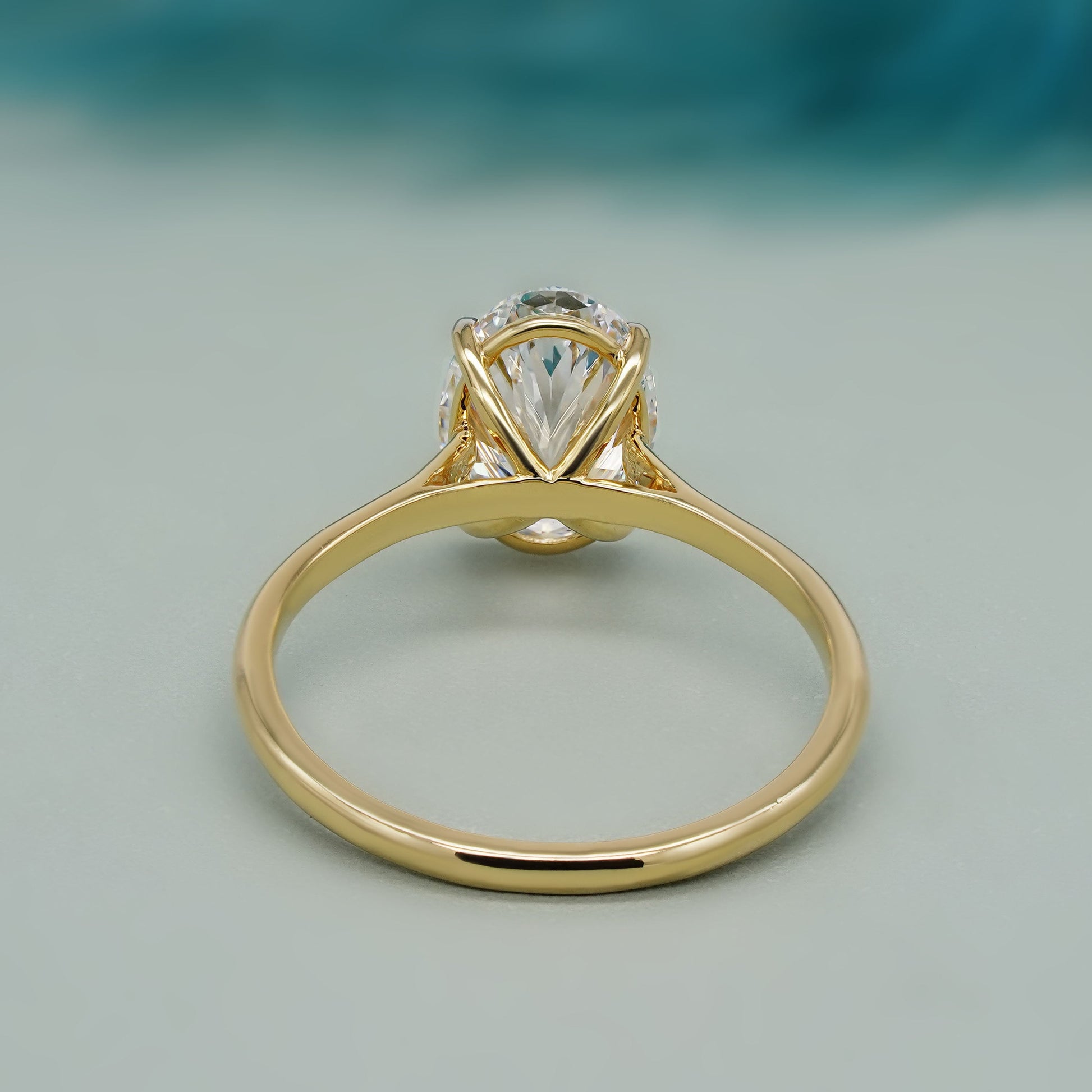 Oval Cut 2.00ct Lab Grown Diamond Solitaire | Two-Tone Gold Engagement Ring | VVS-VS Clarity | IGI Certified | D-E-F Color