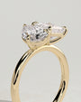 Yellow :: premium pear princess lab diamond toi et moi ring yellow gold luxury style