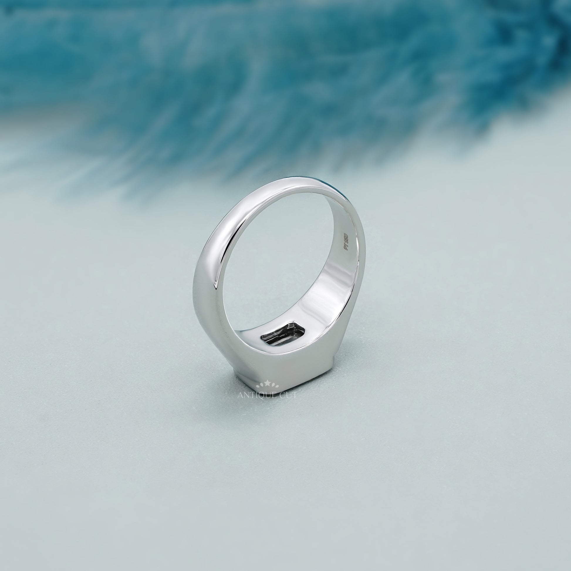 Emerald 2.50ct Lab Grown Diamond Men’s Ring in White Gold | IGI Certified