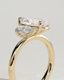 Yellow :: classic 0.5ct 1.25ct pear lab grown diamond engagement ring yellow gold romantic band