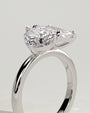 White :: premium 1.5ct pear 1.8ct radiant lab grown diamond toi et moi ring white gold elegant band