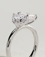 White :: premium pear princess lab grown diamond toi et moi ring white gold elegant band