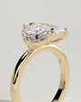 Yellow :: premium 1.5ct pear 1.8ct radiant lab diamond toi et moi ring yellow gold luxury style