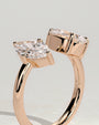 Rose :: elegant 1.15ct marquise pear lab grown diamond engagement ring rose gold romantic ring