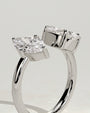 White :: premium 1.15ct marquise 1.65ct pear lab grown diamond toi et moi ring white gold elegant band
