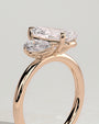 Rose :: premium 0.5ct pear 1.25ct pear lab diamond toi et moi ring rose gold luxury band