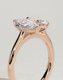 Rose :: premium 1.8ct pear 1.5ct marquise lab diamond toi et moi ring rose gold luxury band