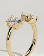 Yellow :: premium oval pear lab diamond toi et moi ring yellow gold luxury style