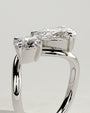 White :: premium round pear lab grown diamond toi et moi ring white gold elegant band