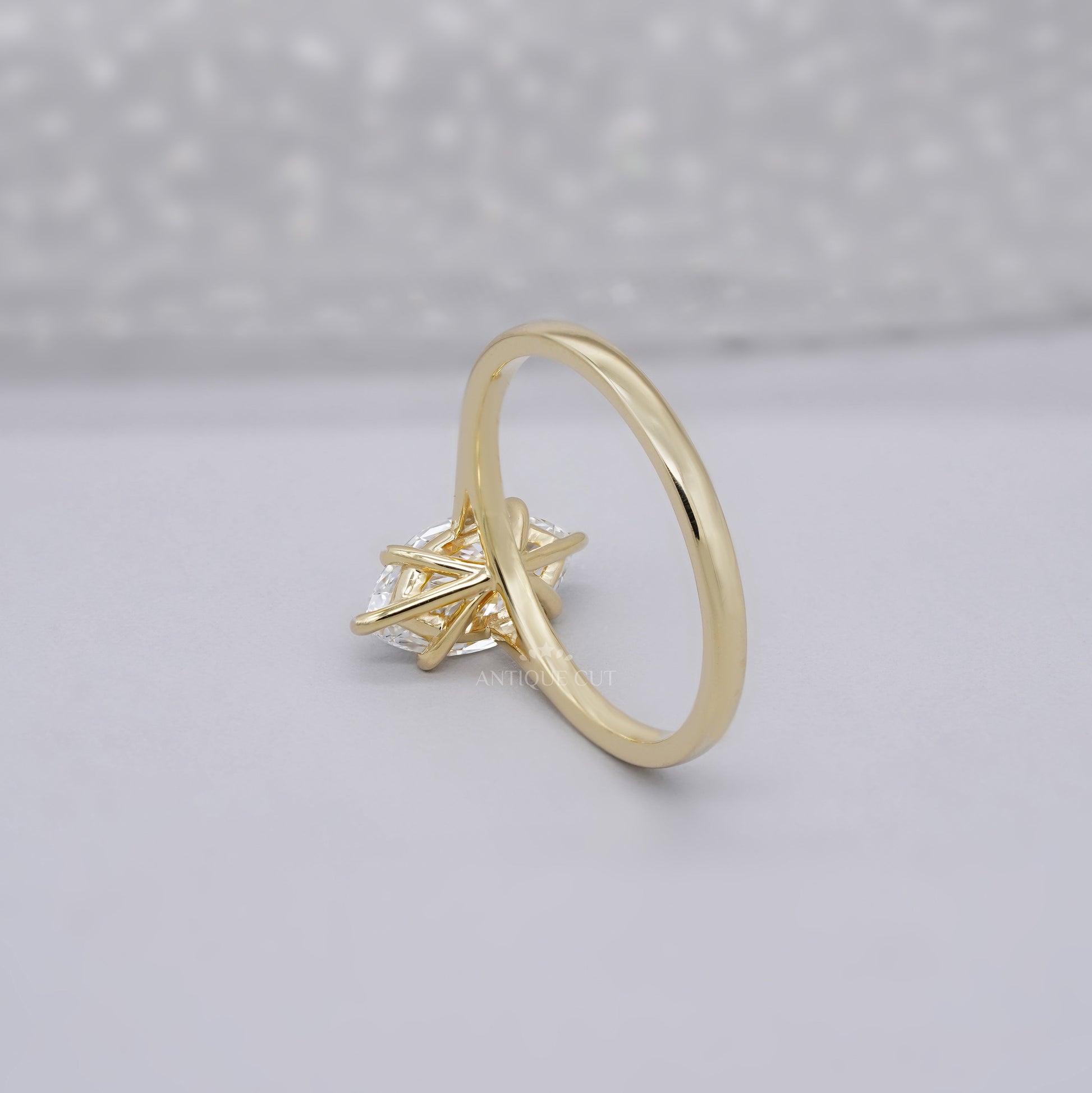 2.00ct Marquise Lab Diamond Engagement Ring in Yellow Gold | Minimalist Solitaire