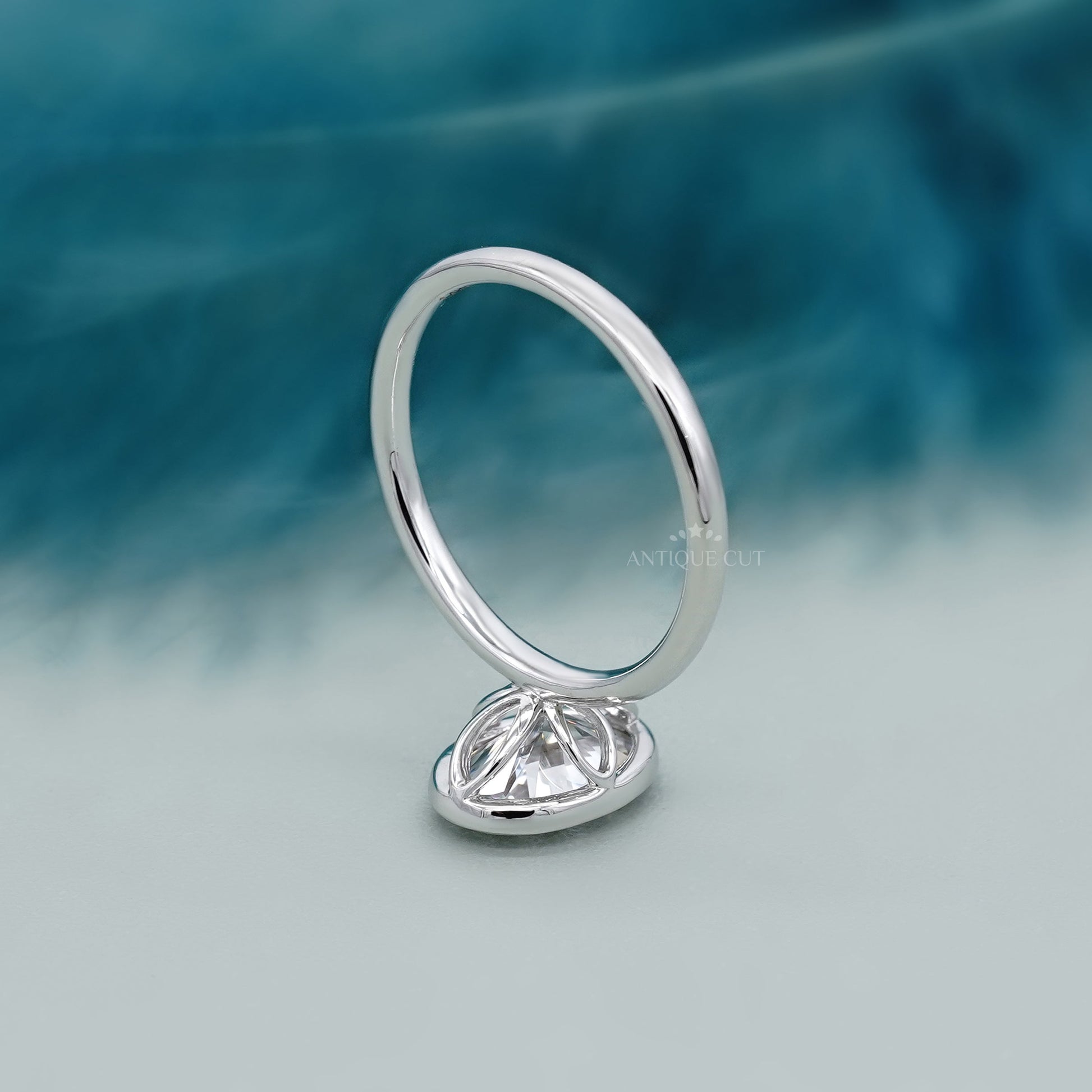 Oval 2.00ct Bezel Set Lab-Grown Diamond Solitaire Engagement Ring | White Gold | IGI Certified