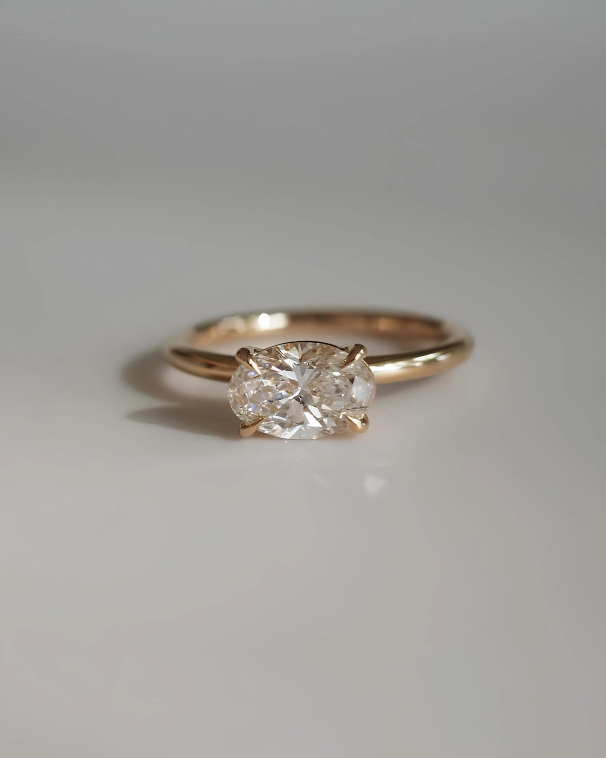 Common :: Unii Jewels 1.01ct East West Oval lab grown diamond engagement ring