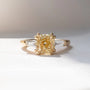 Common :: Lunarae 2.70 carat modified cushion yellow three stone lab grown diamond engagement ring IGI certified