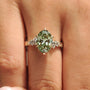Common :: Unii Jewels 1.10TCW Green Oval Lab Grown Diamond Vintage Engagement Ring