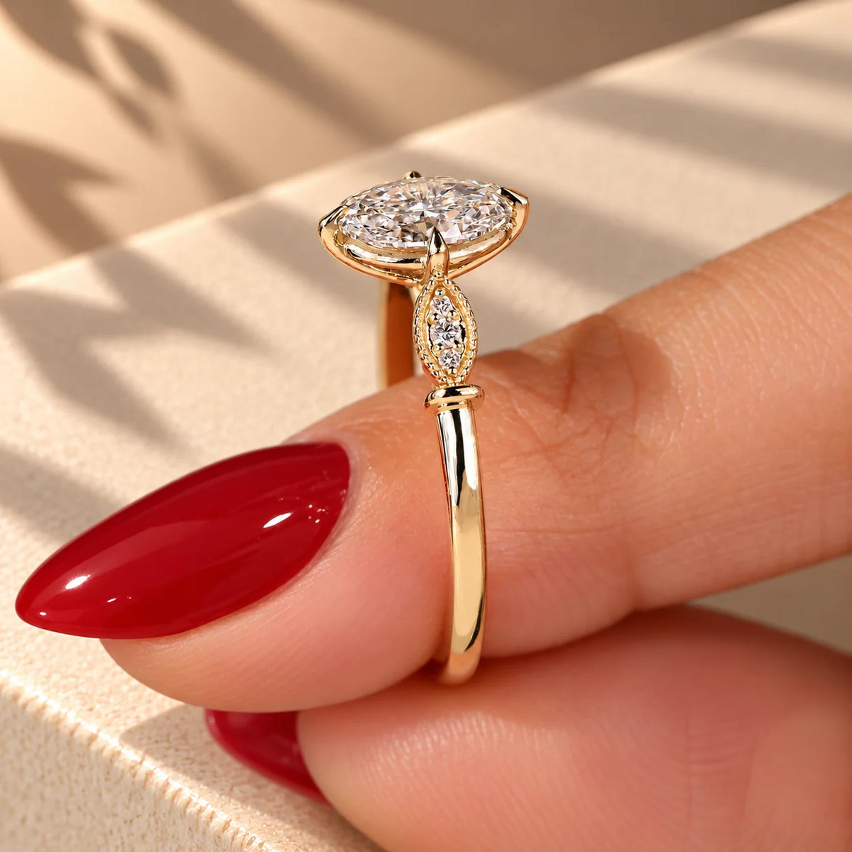 Common :: IGI certified 1CT Oval lab grown diamond engagement ring