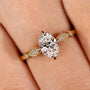 Common :: Oval and Round lab grown diamond vintage engagement ring
