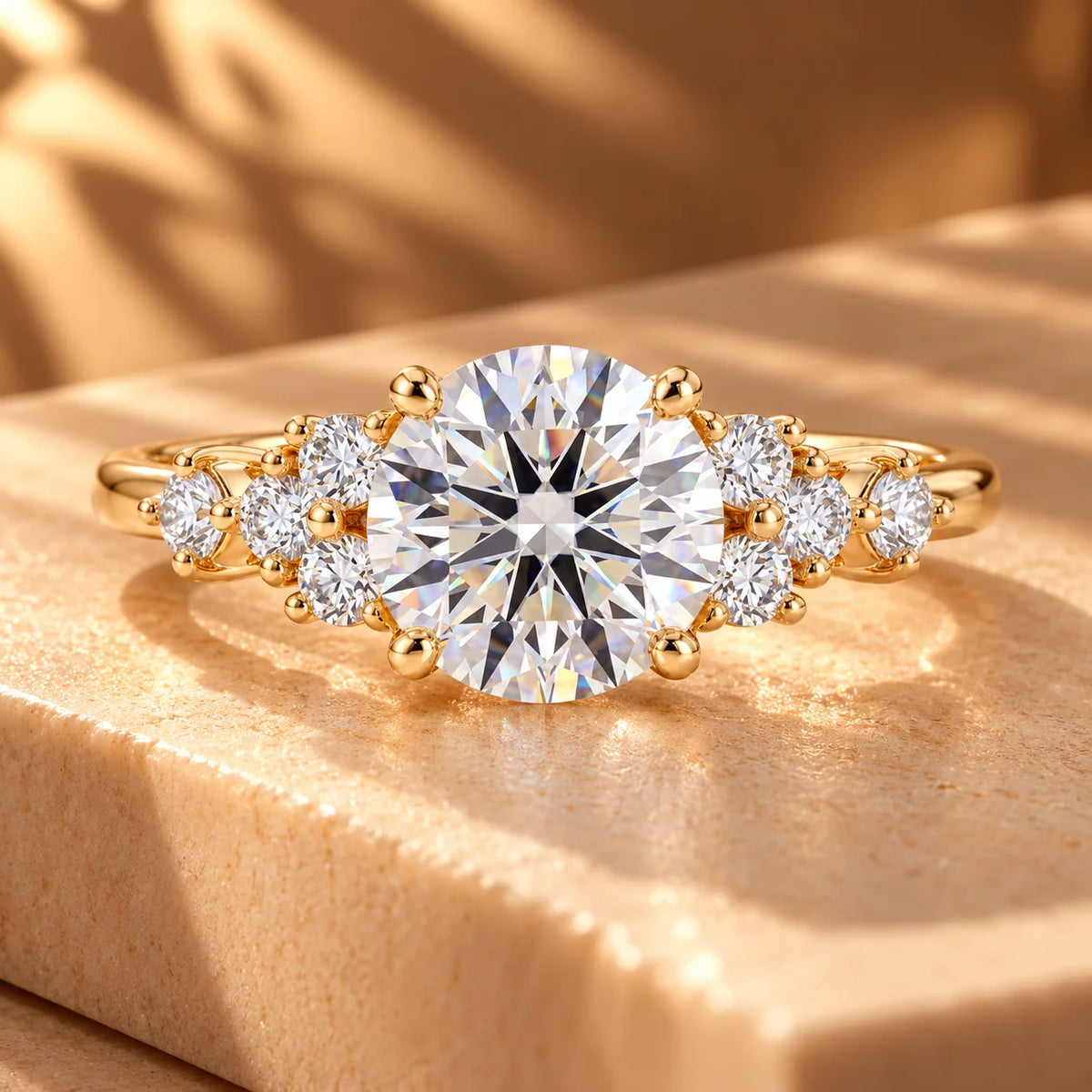 Common :: 1.15TCW Round Lab Grown Diamond Nature Inspired Engagement Ring