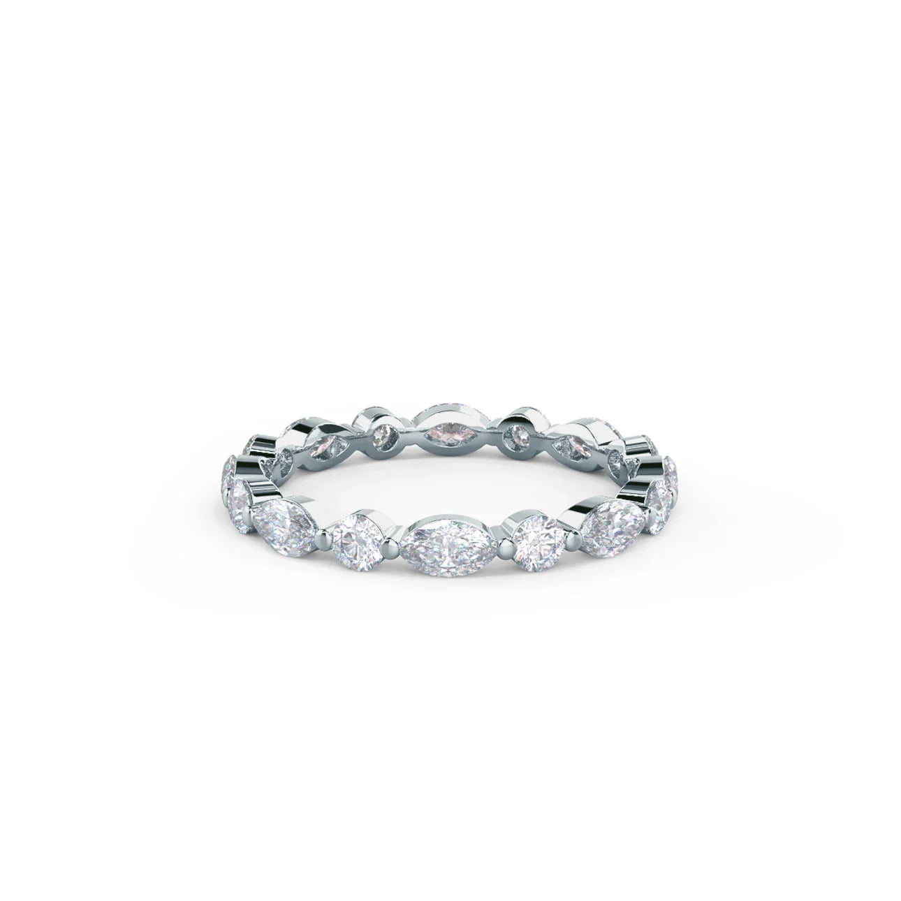 MARQUISE AND ROUND DIAMOND EAST-WEST ETERNITY BAND