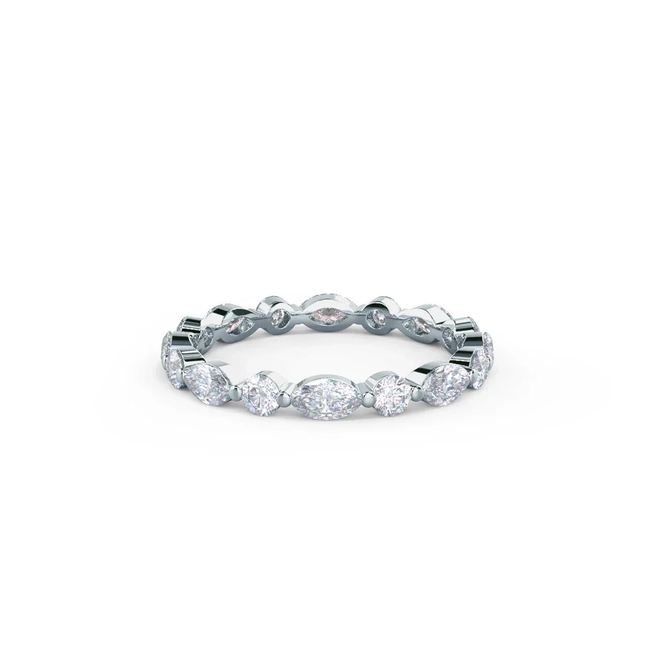 MARQUISE AND ROUND DIAMOND EAST-WEST ETERNITY BAND