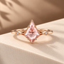 Common :: 1.20TCW Pink Kite Cut Lab Grown Diamond Three Stone Engagement Ring