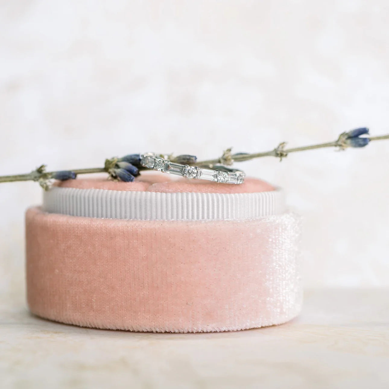 Baguette And Round Lab Grown Diamond Eternity Band, EF Color, VS Clarity, IGI Certified