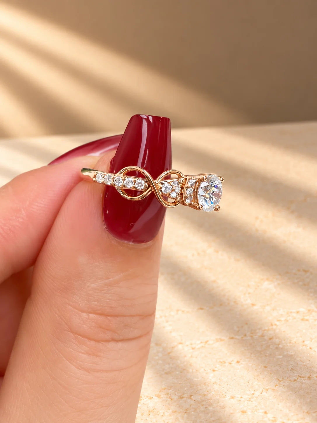 Common :: Round lab diamond ring with 0.40TCW round accent diamonds and a 1.00CT center stone.