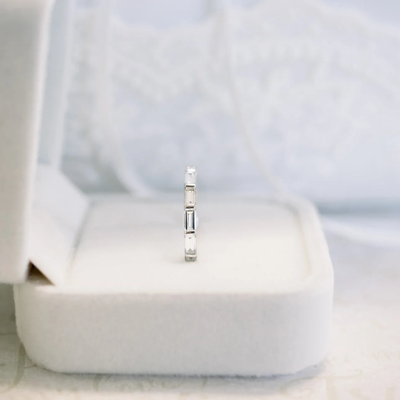 Baguette East-West Lab Grown Diamond Eternity Band, EF Color, VS Clarity, IGI certified