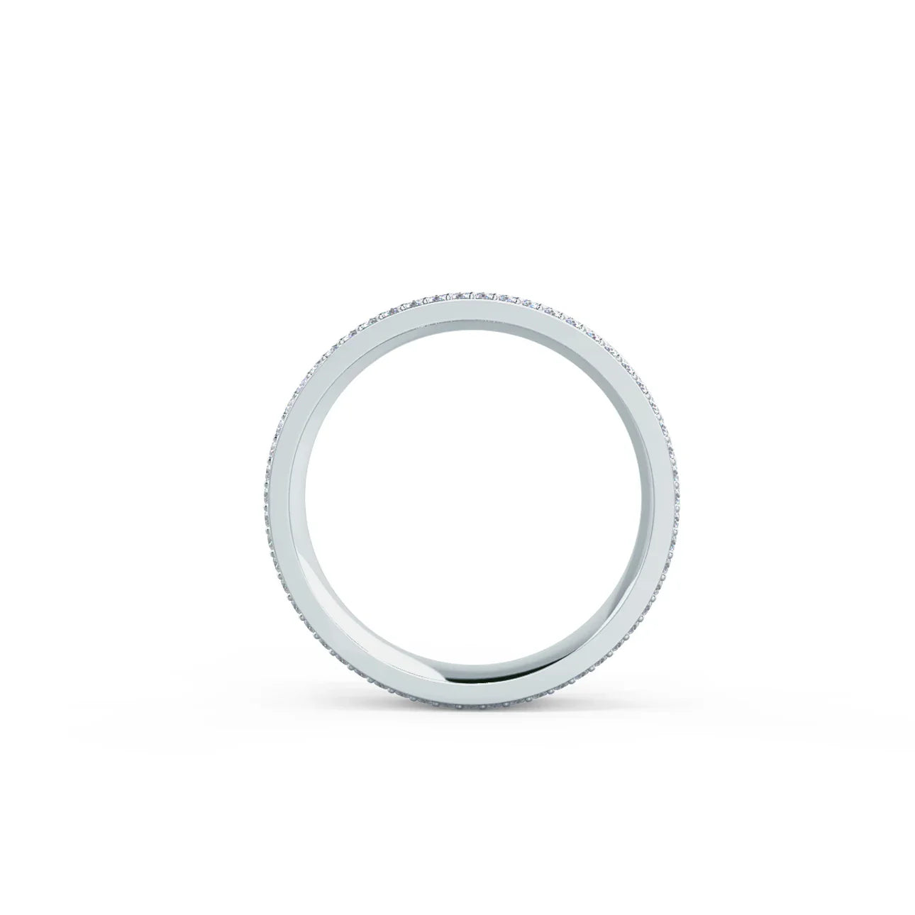 Round Lab Grown Diamond Five Row Pave Eternity Band , EF Color , VS Clarity , IGI Certificate