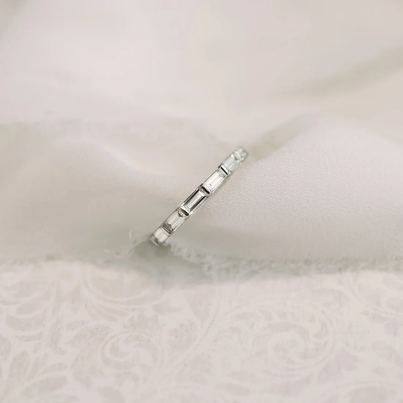 Baguette East-West Lab Grown Diamond Eternity Band, EF Color, VS Clarity, IGI certified