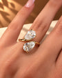 Common :: 1.50ct and 1.30ct Pear lab grown diamond Toi Et Moi ring